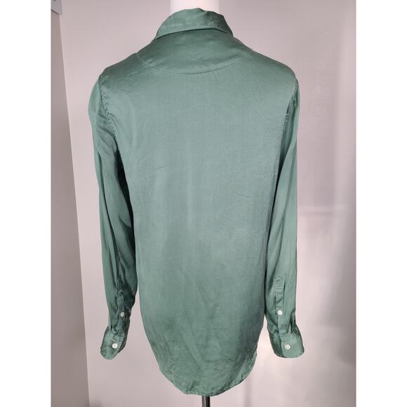 J.CREW Always 90s Green Silk Top - Picture 2 of 5